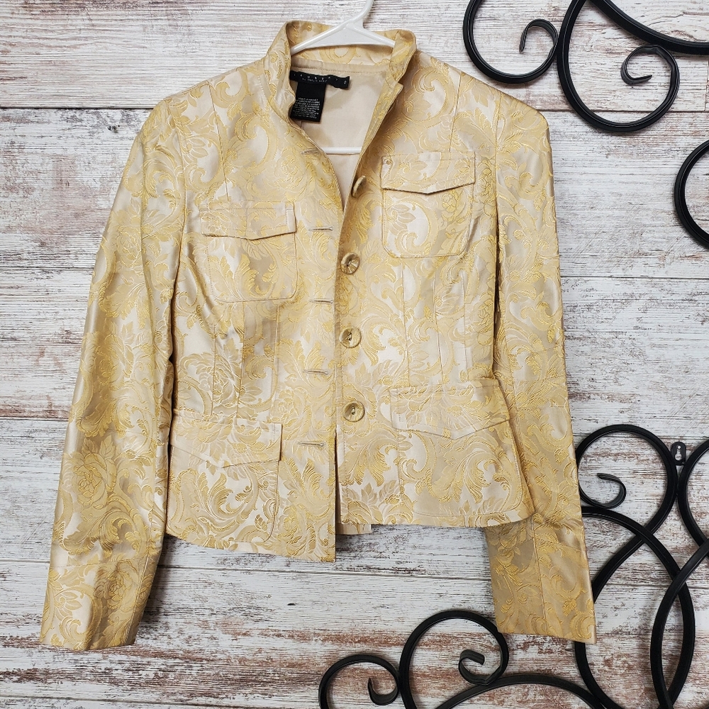 Laundry Gold and Silver Military Damask Jacket 0